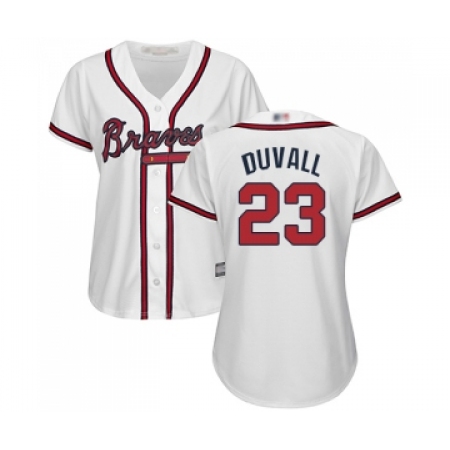Women's Atlanta Braves #23 Adam Duvall Replica White Home Cool Base Baseball Jersey