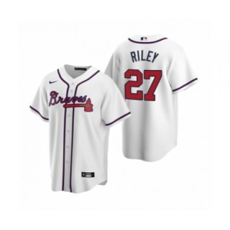 Men's Atlanta Braves #27 Austin Riley Nike White 2020 Replica Home Jersey