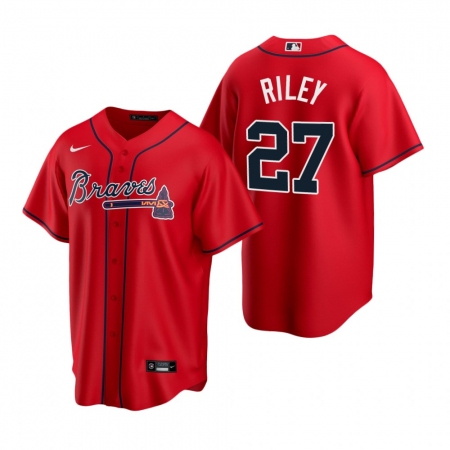 Men's Nike Atlanta Braves #27 Austin Riley Red Alternate Stitched Baseball Jersey