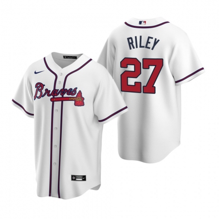 Men's Nike Atlanta Braves #27 Austin Riley White Home Stitched Baseball Jersey