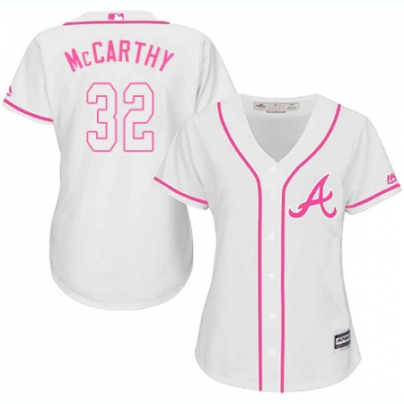 Women's Majestic Atlanta Braves #32 Brandon McCarthy Replica White Fashion Cool Base MLB Jersey