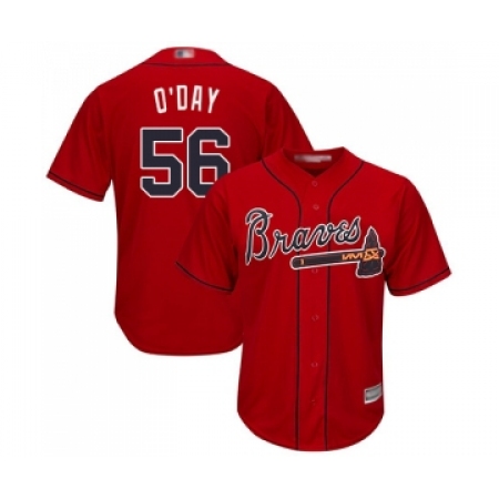 Youth Atlanta Braves #56 Darren O Day Replica Red Alternate Cool Base Baseball Jersey