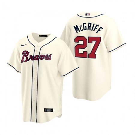Men's Nike Atlanta Braves #27 Fred McGriff Cream Alternate Stitched Baseball Jersey