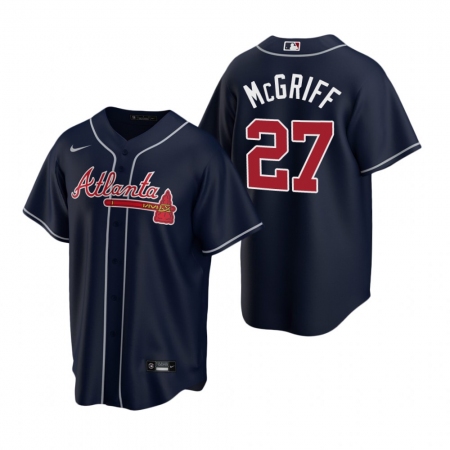 Men's Nike Atlanta Braves #27 Fred McGriff Navy Alternate Stitched Baseball Jersey