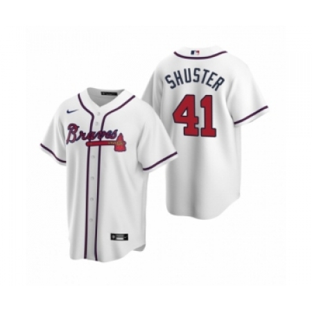 Women Atlanta Braves #41 Jared Shuster White 2020 MLB Draft Replica Home Jersey