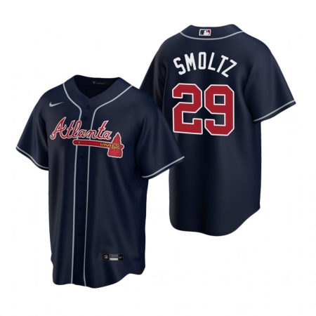 Men's Nike Atlanta Braves #29 John Smoltz Navy Alternate Stitched Baseball Jersey