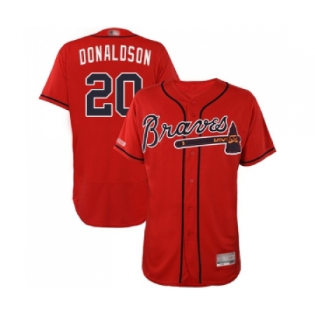 Men's Atlanta Braves #20 Josh Donaldson Red Alternate Flex Base Authentic Collection Baseball Jersey