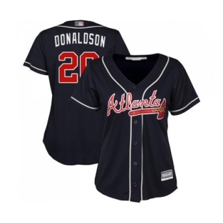 Women's Atlanta Braves #20 Josh Donaldson Replica Blue Alternate Road Cool Base Baseball Jersey