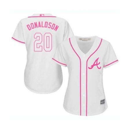 Women's Atlanta Braves #20 Josh Donaldson Replica White Fashion Cool Base Baseball Jersey