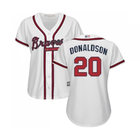 Women's Atlanta Braves #20 Josh Donaldson Replica White Home Cool Base Baseball Jersey