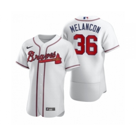 Men's Atlanta Braves #36 Mark Melancon Nike White 2020 Authentic Jersey