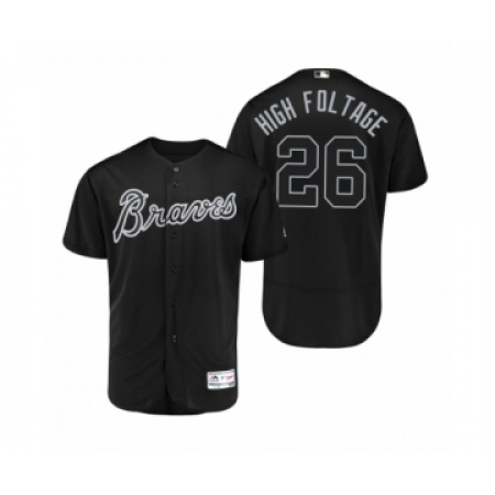 Men's Atlanta Braves #26 Mike Foltynewicz High Foltage Black 2019 Players Weekend Authentic Jersey