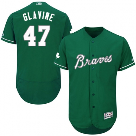 Men's Majestic Atlanta Braves #47 Tom Glavine Green Celtic Flexbase Authentic Collection MLB Jersey