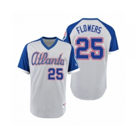 Men's Braves #25 Tyler Flowers Gray Royal 1979 Turn Back the Clock Authentic Jersey