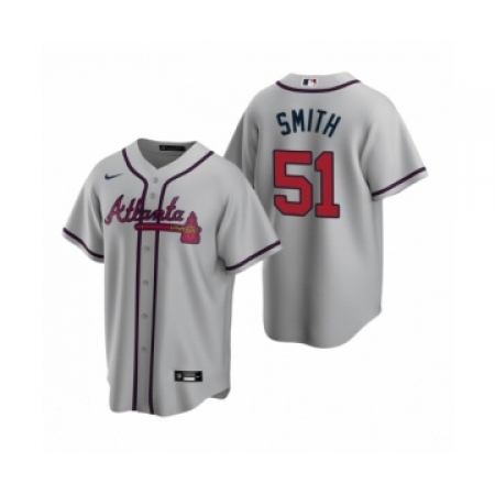 Women Atlanta Braves #51 Will Smith Nike Gray 2020 Replica Road Jersey